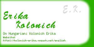 erika kolonich business card
